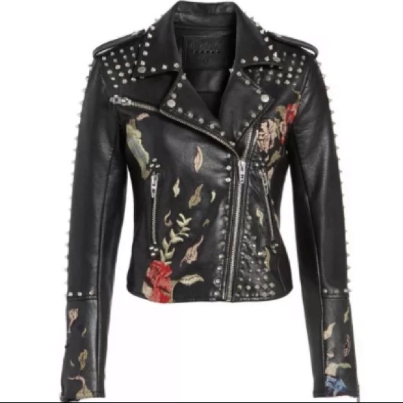 Blank NYC Jackets & Blazers - Blank nyc embroider studd vegan jacket